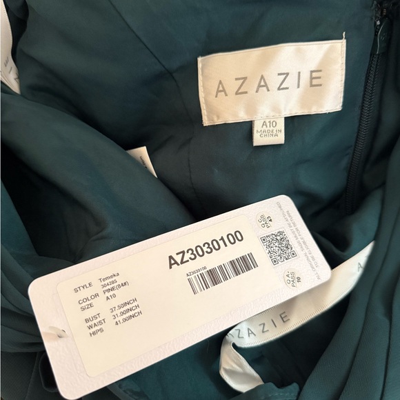 AZAZIE TEMEKA Pine A-Line Ruched Chiffon Dress - Picture 6 of 7